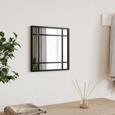 Wall Mirror Black Square Iron