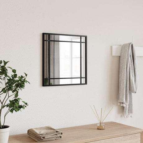 Wall Mirror Black Square Iron