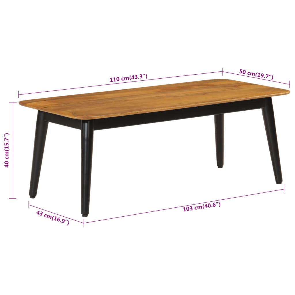 Coffee Table Solid Wood Mango And Iron