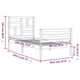 Bed Frame Without Mattress Single Solid Wood
