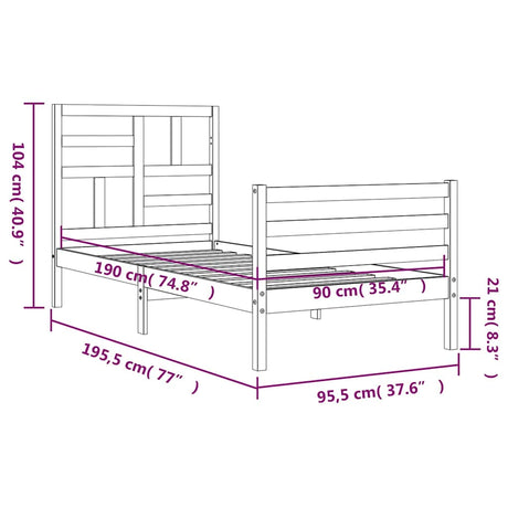 Bed Frame Without Mattress Single Solid Wood