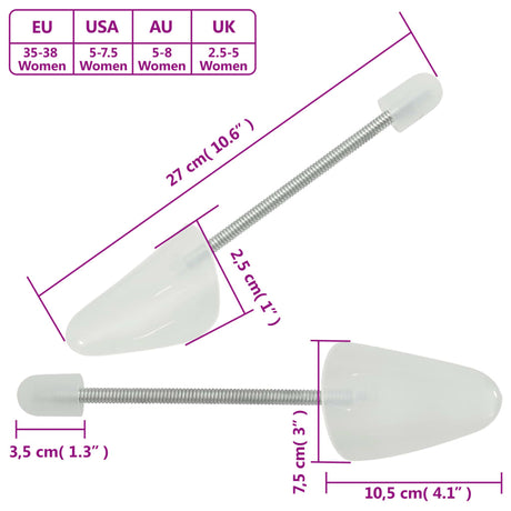 Shoe Trees 5 Pairs White Eu Plastic