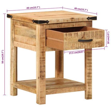 Bedside Cabinet 40X40X50 Cm Solid Wood Mango