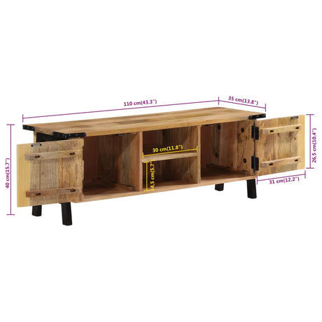 Tv Cabinet 110X35X40 Cm Solid Wood Mango