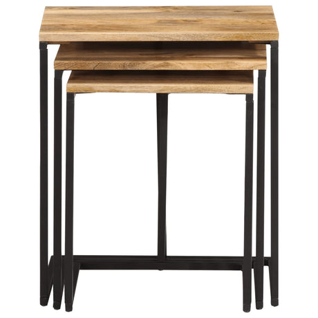 Nesting Tables 3 Pcs Solid Wood Acacia