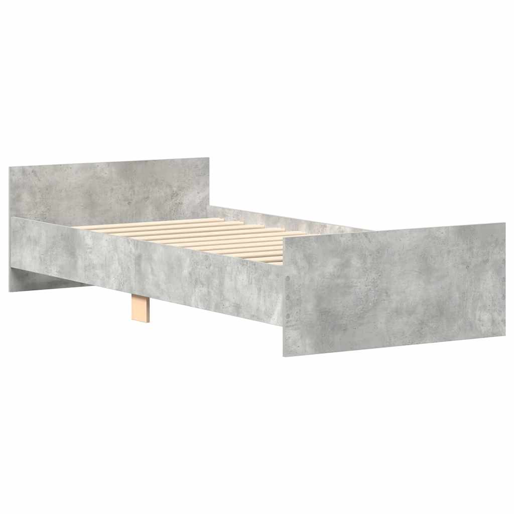 Bed Frame without Mattress Concrete Grey 100x200 cm