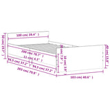 Bed Frame without Mattress Concrete Grey 100x200 cm