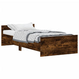 Bed Frame without Mattress Smoked Oak 100x200 cm Engineered Wood