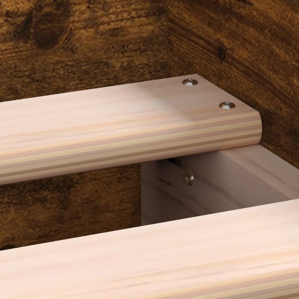 Bed Frame without Mattress Smoked Oak 100x200 cm Engineered Wood