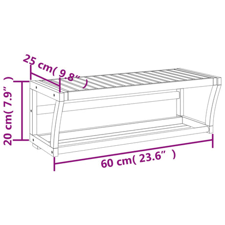 Towel Shelf Wall-Mounted 60X25X20 Cm Bamboo