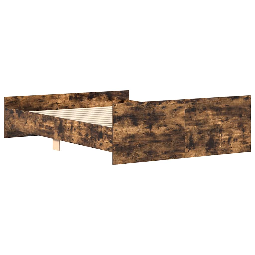 Bed Frame without Mattress Smoked Oak 150x200 cm King Size