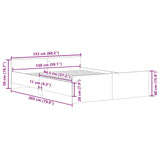 Bed Frame without Mattress Smoked Oak 150x200 cm King Size