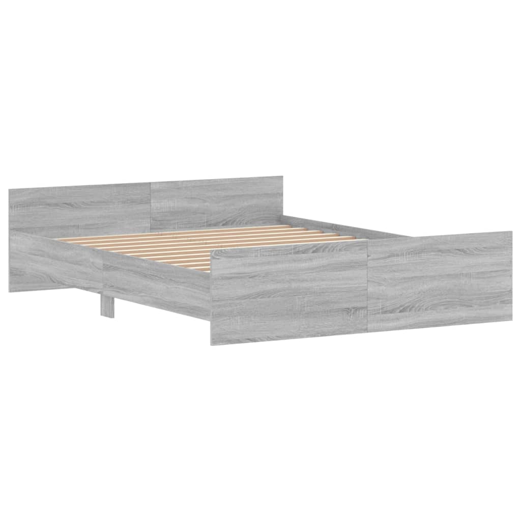 Bed Frame without Mattress Grey Sonoma 160x200 cm