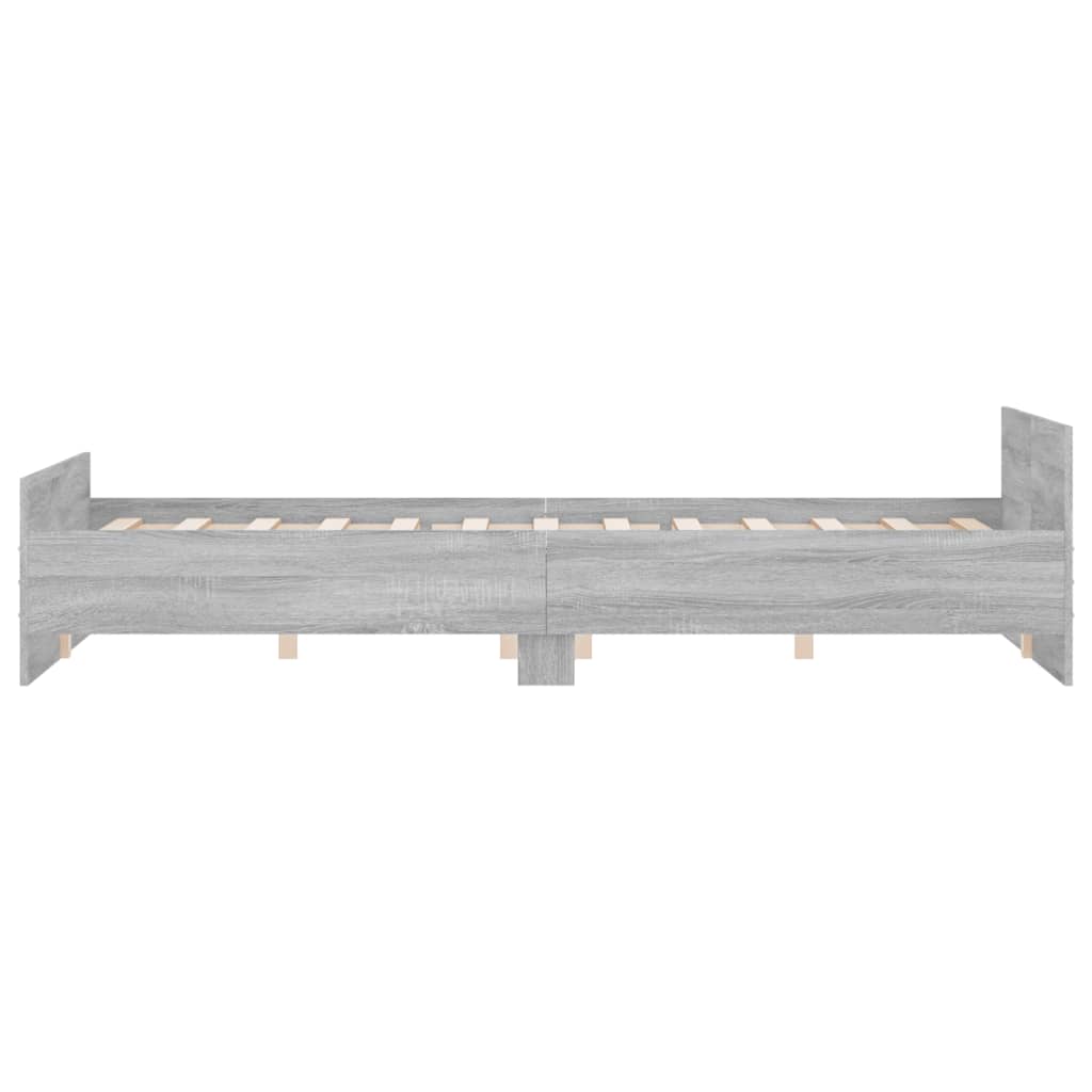 Bed Frame without Mattress Grey Sonoma 160x200 cm