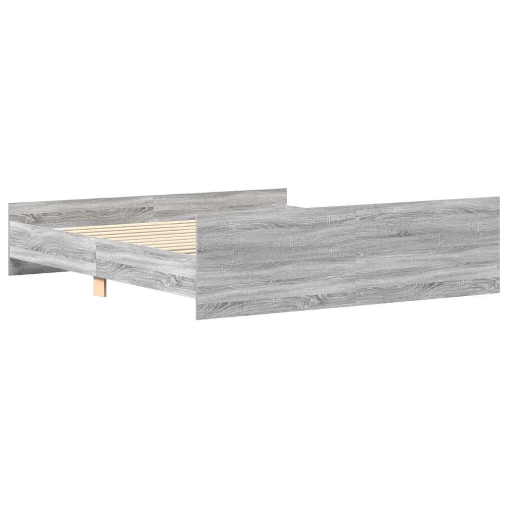 Bed Frame without Mattress Grey Sonoma 160x200 cm