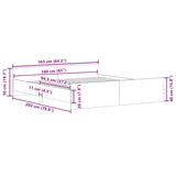 Bed Frame without Mattress Grey Sonoma 160x200 cm