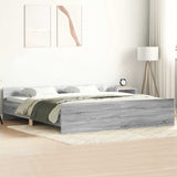 Bed Frame without Mattress Grey Sonoma 160x200 cm