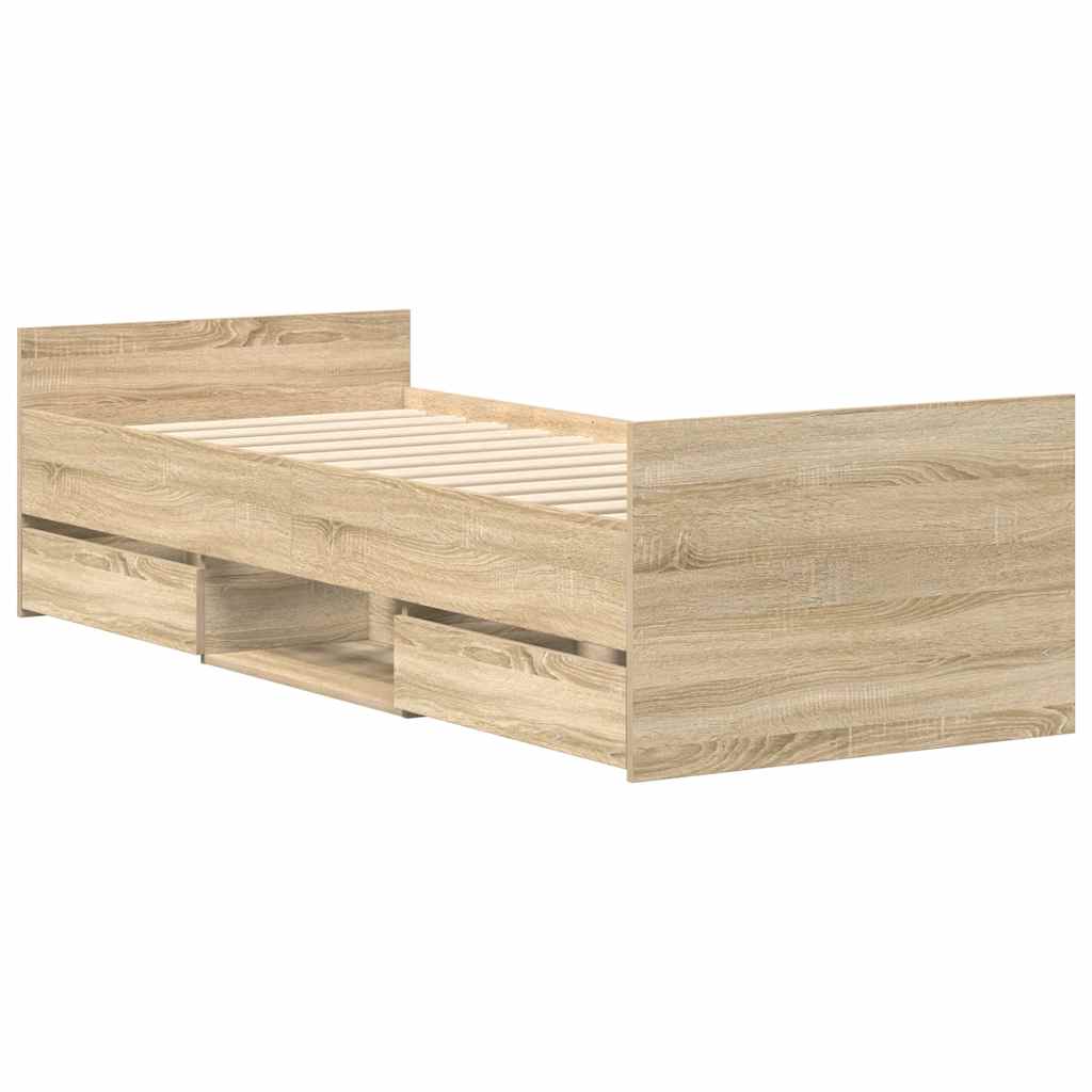 Bed Frame without Mattress Sonoma Oak 90x200 cm