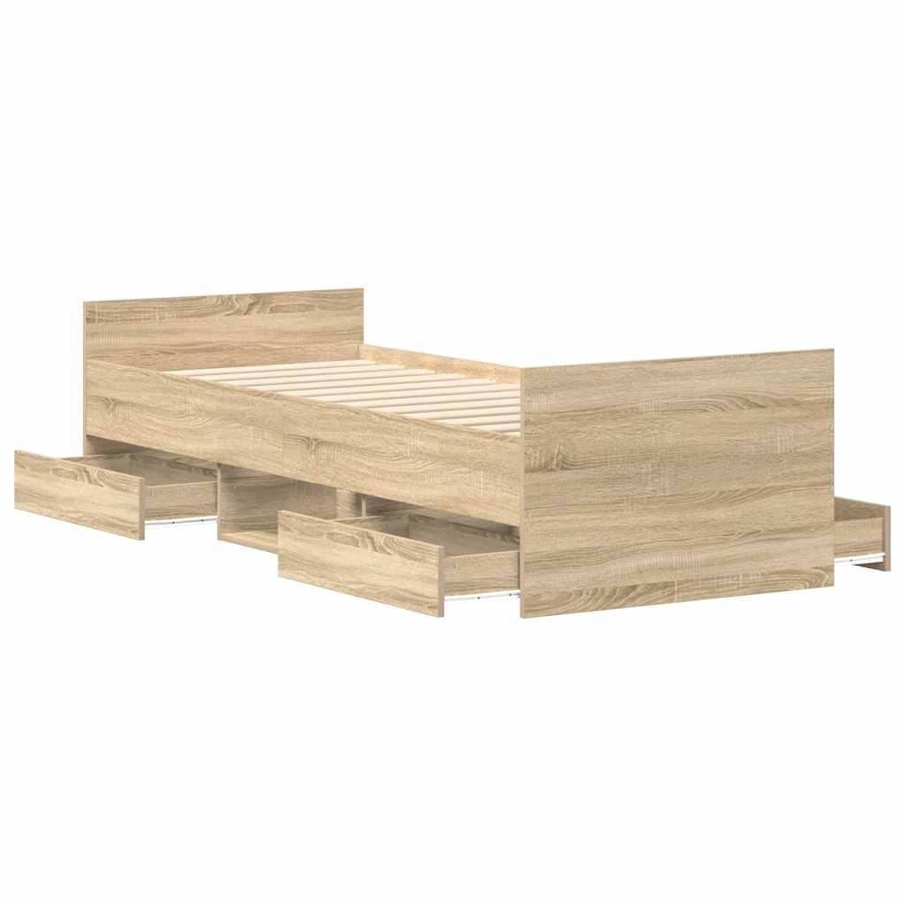 Bed Frame without Mattress Sonoma Oak 90x200 cm