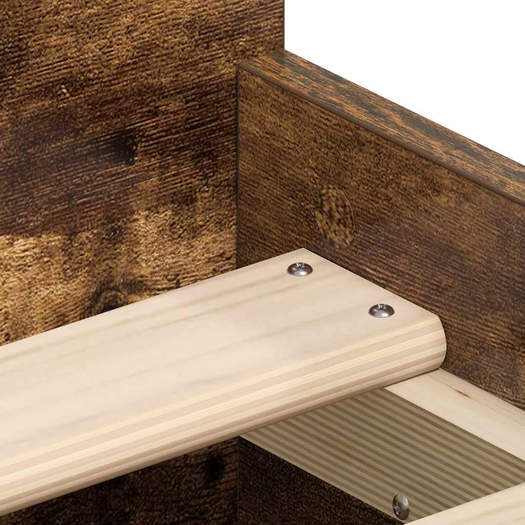 Bed Frame without Mattress Smoked Oak 75x190 cm Small Single