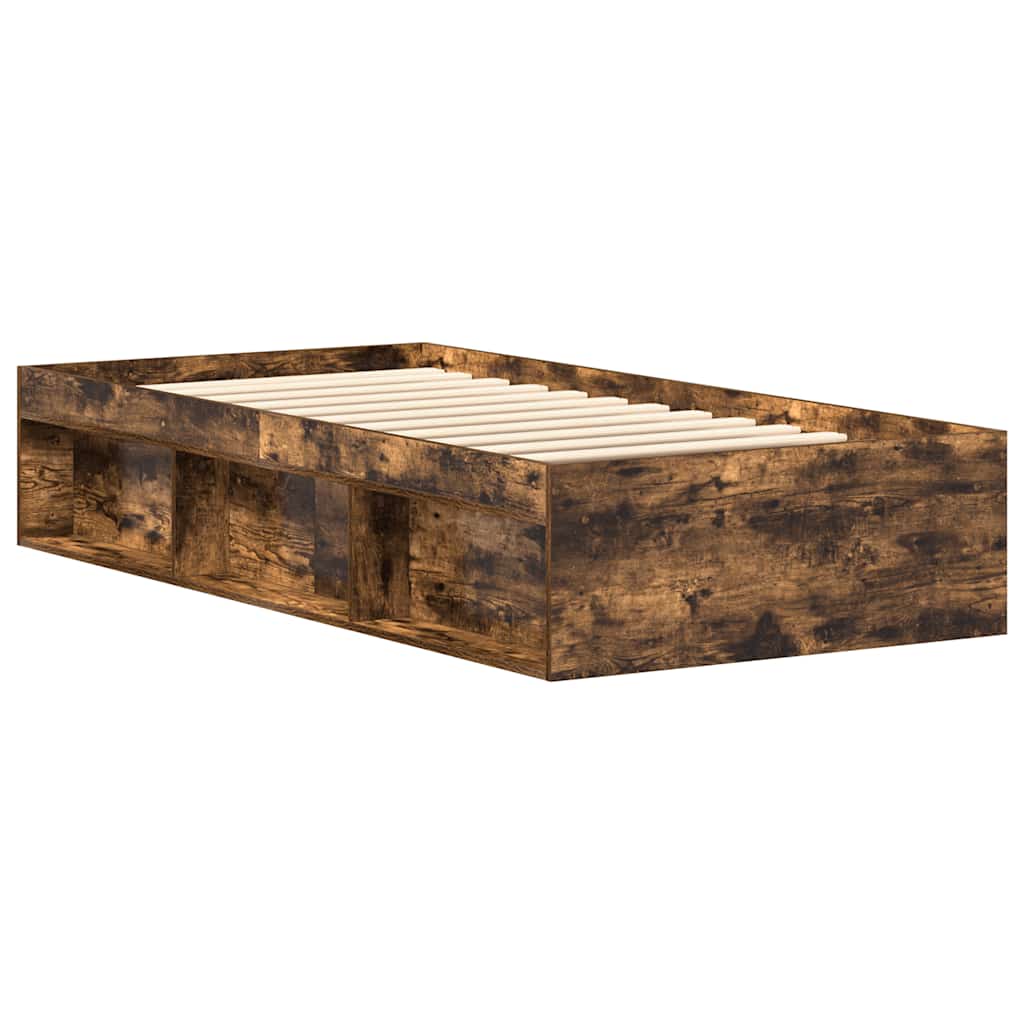 Bed Frame without Mattress Smoked Oak 90x200 cm