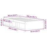 Bed Frame without Mattress Smoked Oak 90x200 cm