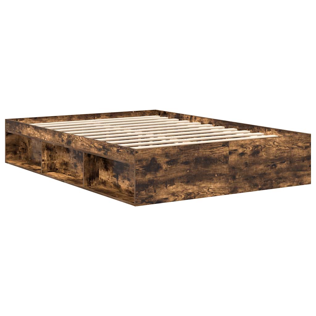 Bed Frame without Mattress Smoked Oak 160x200 cm