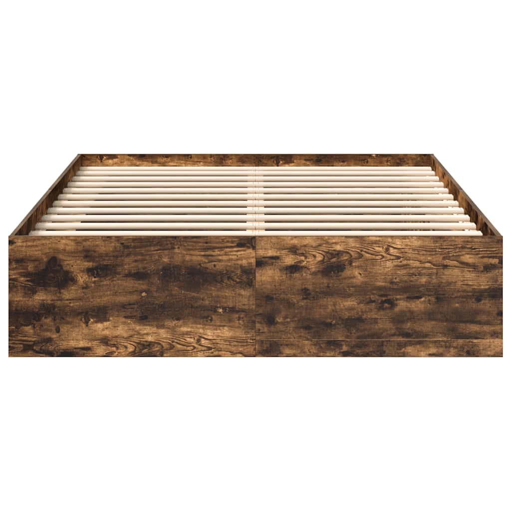 Bed Frame without Mattress Smoked Oak 160x200 cm
