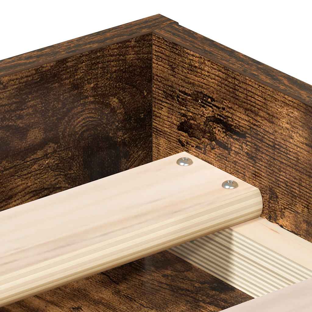 Bed Frame without Mattress Smoked Oak 160x200 cm
