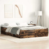 Bed Frame without Mattress Smoked Oak 160x200 cm