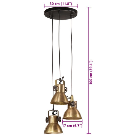 Hanging Lamp 25 W Antique 30X30X100 Cm E27