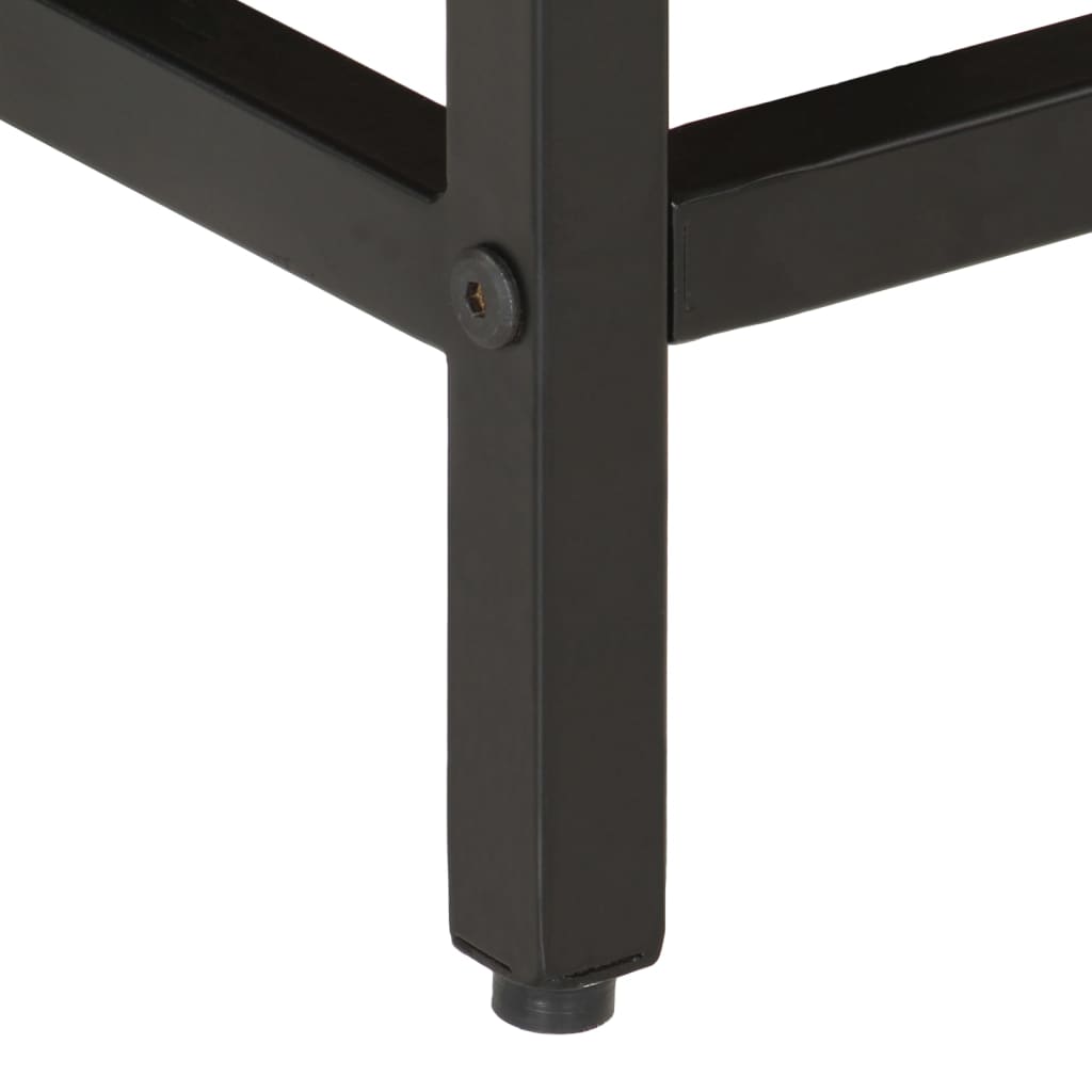 Nesting Coffee Tables 3 pcs Solid Rough Mango Wood and Iron