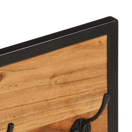 Wall Coat Rack 90X1X35 Cm Solid Wood Acacia And Iron