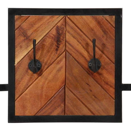 Wall Coat Rack 90X1X35 Cm Solid Wood Acacia And Iron