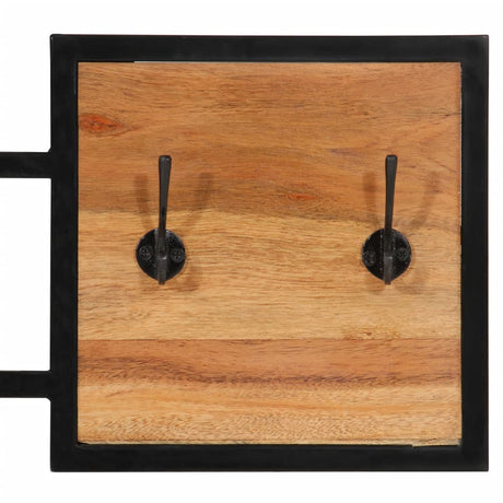 Wall Coat Rack 90X1X35 Cm Solid Wood Acacia And Iron