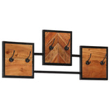 Wall Coat Rack 90X1X35 Cm Solid Wood Acacia And Iron
