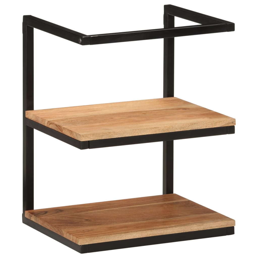 Wall Shelf 40X30X50 Cm Solid Wood Acacia And Iron