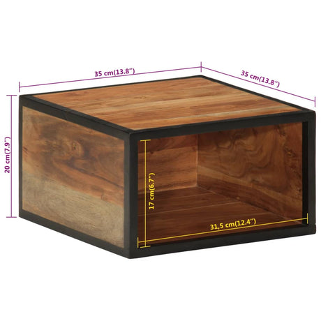 Wall-Mounted Bedside Cabinet 35X35X20 Cm Solid Wood Acacia