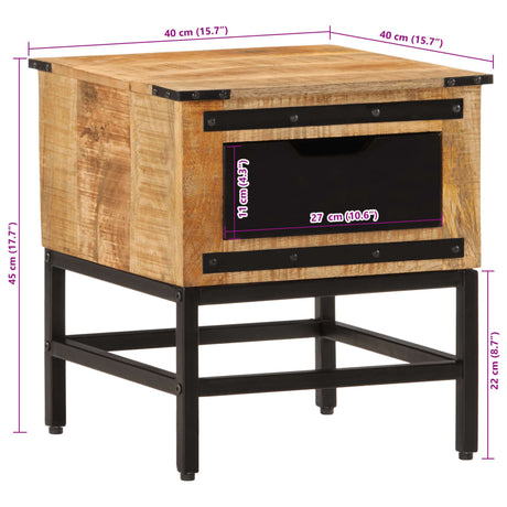 Bedside Cabinet 40X40X45 Cm Solid Wood Mango