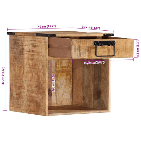 Bedside Cabinet 40X30X37 Cm Solid Wood Mango
