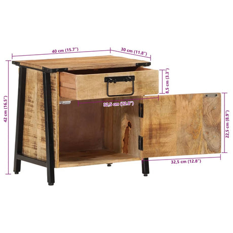Bedside Cabinet 40X30X42 Cm Solid Wood Mango