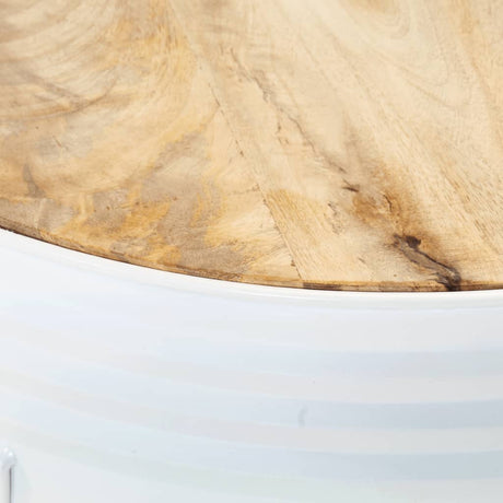 Bar Tables Drum Shape 3 Pcs Solid Rough Wood Mango