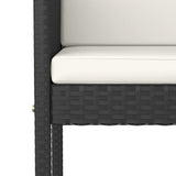 5 Piece Garden Bar Set With Cushions Black Poly Rattan