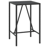 5 Piece Garden Bar Set With Cushions Black Poly Rattan
