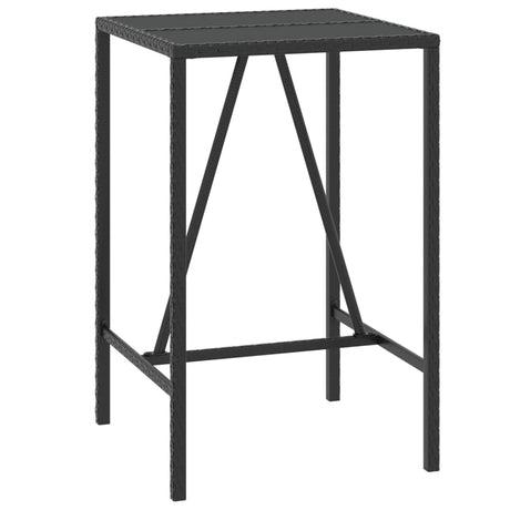 3 Piece Garden Bar Set With Cushions Black Poly Rattan