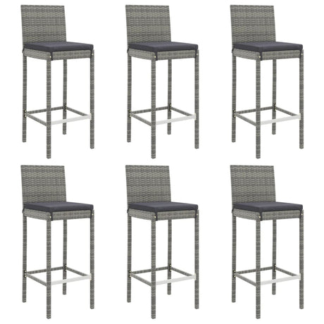 7 Piece Garden Bar Set With Cushions Poly Rattan