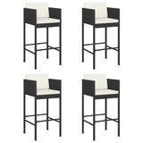 5 Piece Garden Bar Set With Cushions Poly Rattan