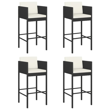 5 Piece Garden Bar Set With Cushions Poly Rattan