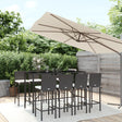 9 Piece Garden Bar Set With Cushions Poly Rattan