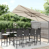 9 Piece Garden Bar Set With Cushions Poly Rattan
